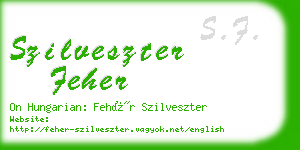 szilveszter feher business card